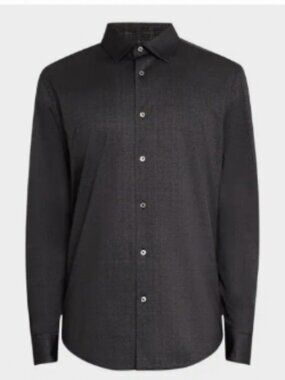 Bugatchi Black Long Sleeve Button Up Shirt in Large